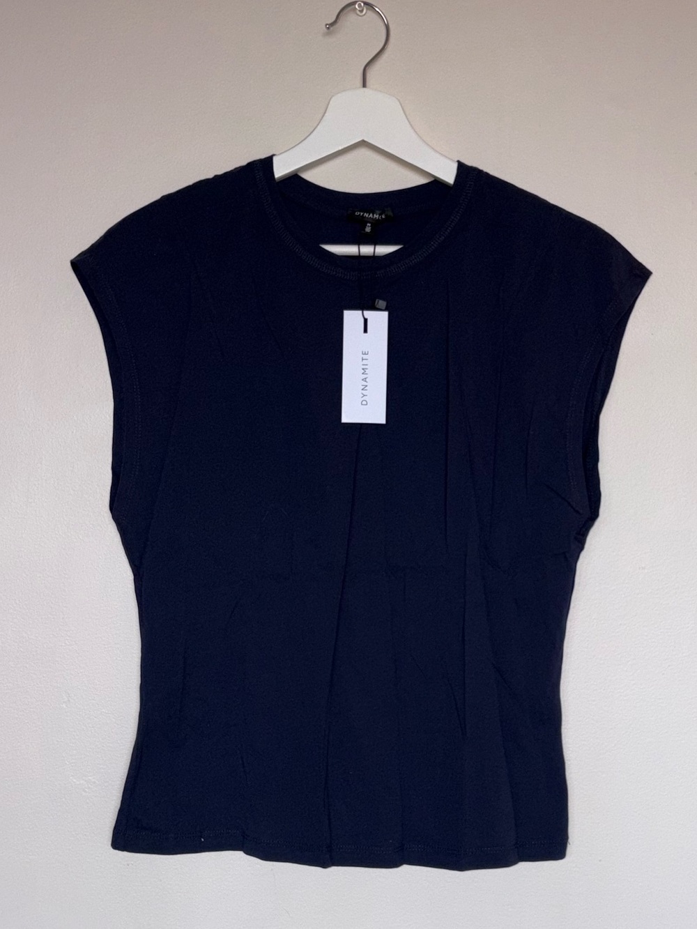 Dynamite Navy Cap-Sleeve Tank Top